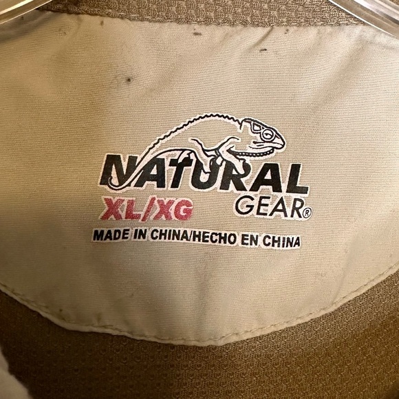 Natural Gear Men’s Button Down Performance Shirt Size XL Tan - Picture 3 of 7